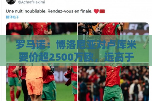罗马诺:博洛尼亚对卢库米要价超2500万欧,远高于尤文对其估值 罗马诺:博洛尼亚对卢库米要价超2500万欧,远高于尤文对其估值